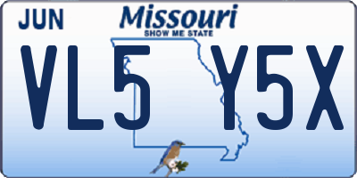 MO license plate VL5Y5X