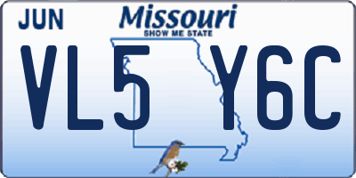 MO license plate VL5Y6C