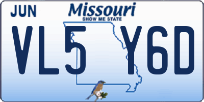 MO license plate VL5Y6D