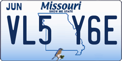 MO license plate VL5Y6E