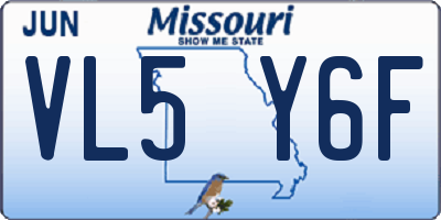 MO license plate VL5Y6F