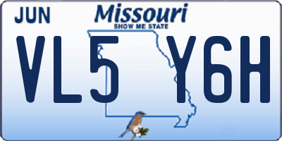 MO license plate VL5Y6H