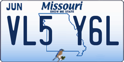 MO license plate VL5Y6L