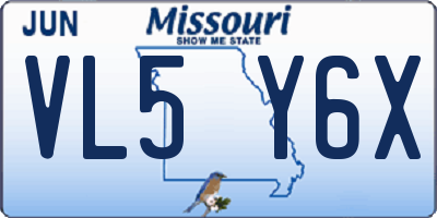 MO license plate VL5Y6X