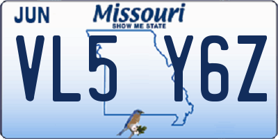 MO license plate VL5Y6Z