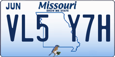 MO license plate VL5Y7H
