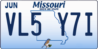 MO license plate VL5Y7I