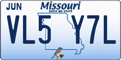 MO license plate VL5Y7L