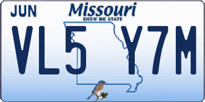 MO license plate VL5Y7M