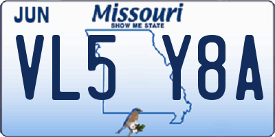 MO license plate VL5Y8A