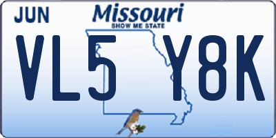 MO license plate VL5Y8K