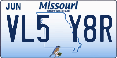 MO license plate VL5Y8R