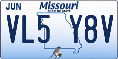 MO license plate VL5Y8V