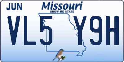 MO license plate VL5Y9H