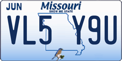 MO license plate VL5Y9U