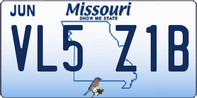 MO license plate VL5Z1B