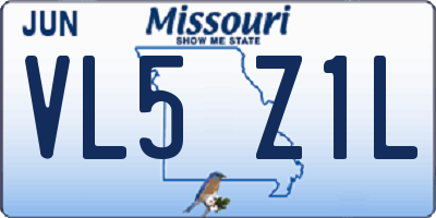 MO license plate VL5Z1L