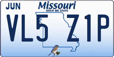 MO license plate VL5Z1P