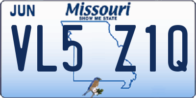 MO license plate VL5Z1Q