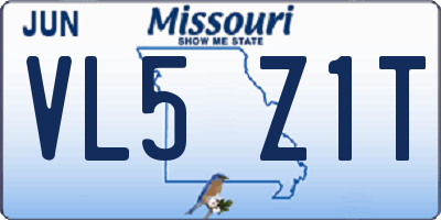 MO license plate VL5Z1T