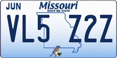 MO license plate VL5Z2Z