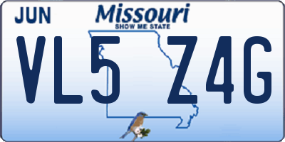 MO license plate VL5Z4G