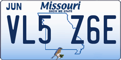 MO license plate VL5Z6E