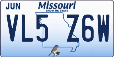 MO license plate VL5Z6W