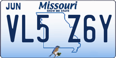 MO license plate VL5Z6Y