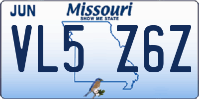 MO license plate VL5Z6Z