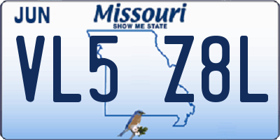 MO license plate VL5Z8L
