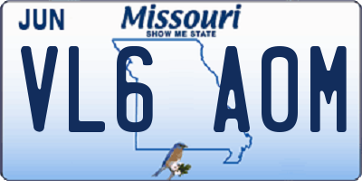 MO license plate VL6A0M