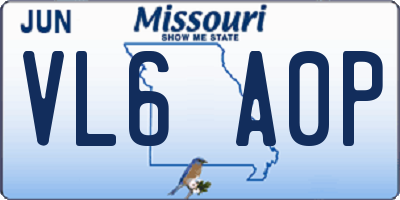 MO license plate VL6A0P