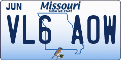MO license plate VL6A0W