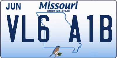 MO license plate VL6A1B