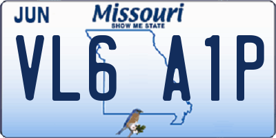 MO license plate VL6A1P