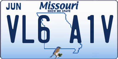 MO license plate VL6A1V
