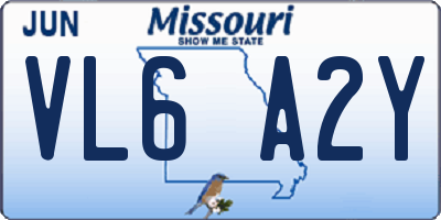 MO license plate VL6A2Y