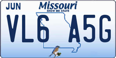 MO license plate VL6A5G