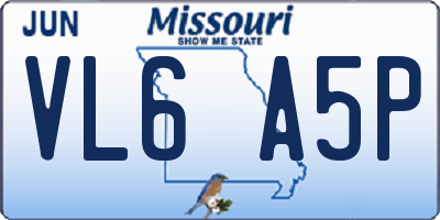 MO license plate VL6A5P