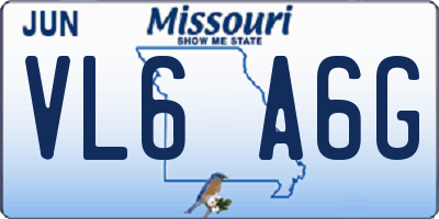 MO license plate VL6A6G