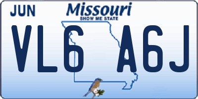 MO license plate VL6A6J