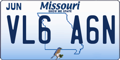 MO license plate VL6A6N