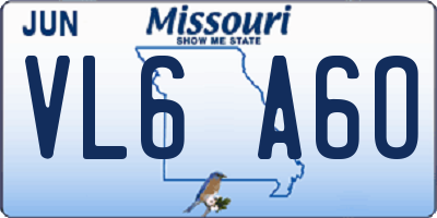 MO license plate VL6A6O