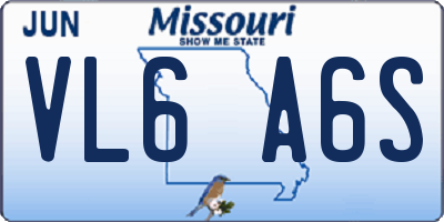 MO license plate VL6A6S