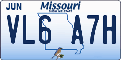 MO license plate VL6A7H