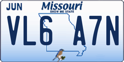 MO license plate VL6A7N