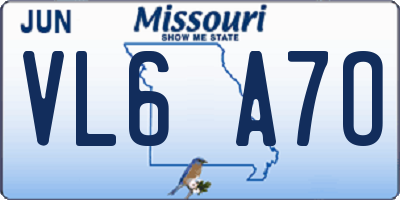 MO license plate VL6A7O