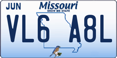 MO license plate VL6A8L