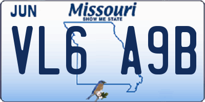 MO license plate VL6A9B